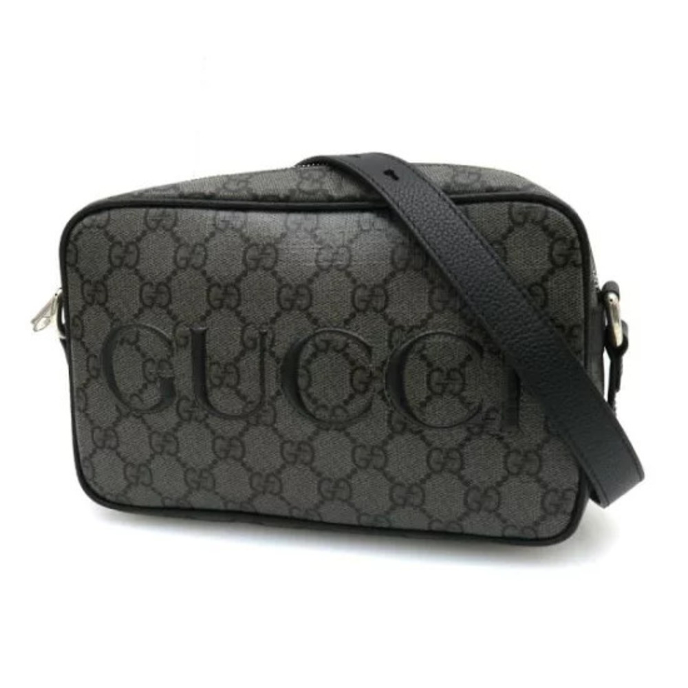 Gucci GG Supreme Shoulder Bag Gray GG black